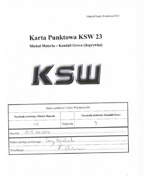 KSW 23 karty sędziowskie
