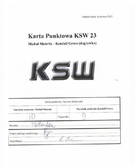 KSW 23 karty sędziowskie