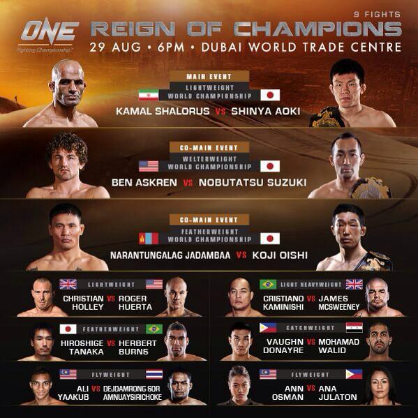ONE FC 19: Reign of Champions: Dubai  ONE FC 19: Reign of Champions: Dubai