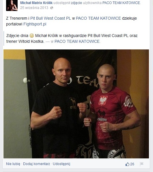 Facebook Michał Królik  Facebook Michał Królik