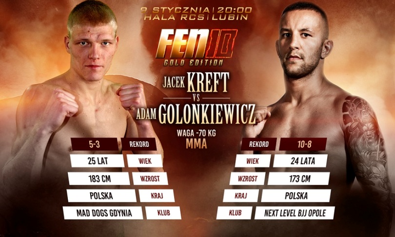 Adam Golonkiewicz vs Jacek Kreft na gali FEN 10
