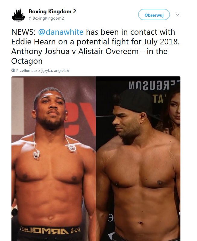 Anthony Joshua vs Alistair Overeem