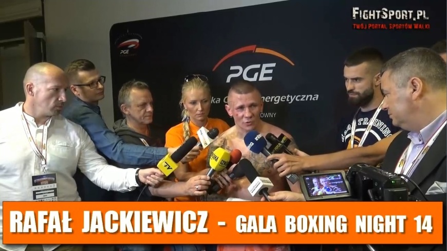 Rafał Jackiewicz po walce na Narodowej Gali Boksu