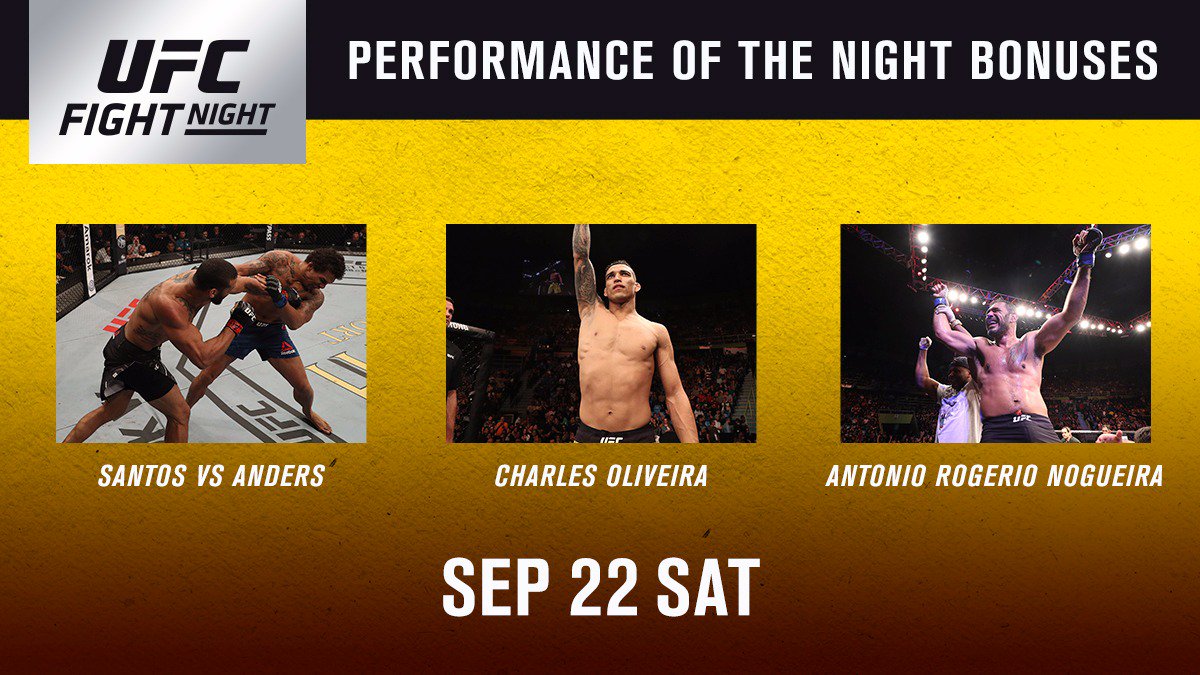 UFC Fight Night 137 wyniki  UFC Fight Night 137 bonusy