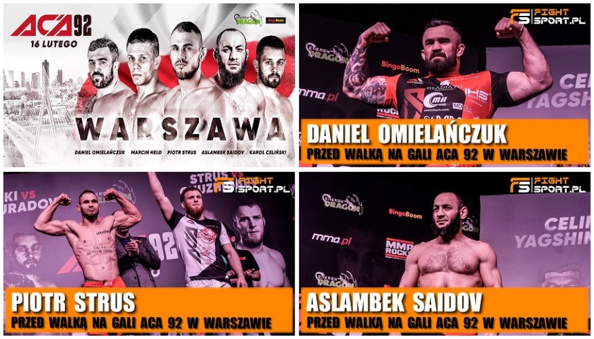 Daniel Omielańczuk, Piotr Strus, Aslambek Saidov przed ACA 92
