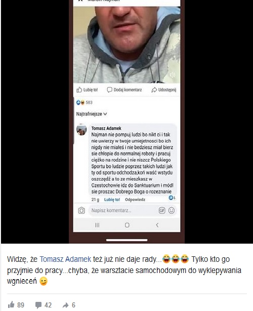 Tomasz Adamek wpis