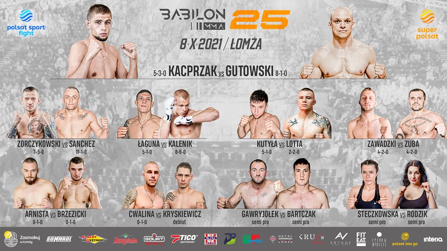 Babilon MMA 25 karta walk / fight card