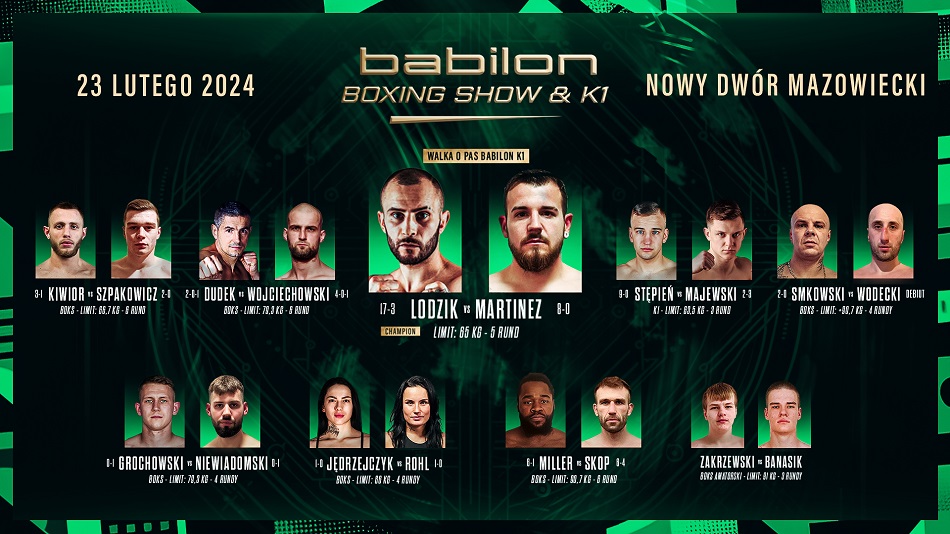 BABILON Boxing Show & K1 - karta walk / fightcard BABILON Boxing Show & K1 - karta walk / fightcard