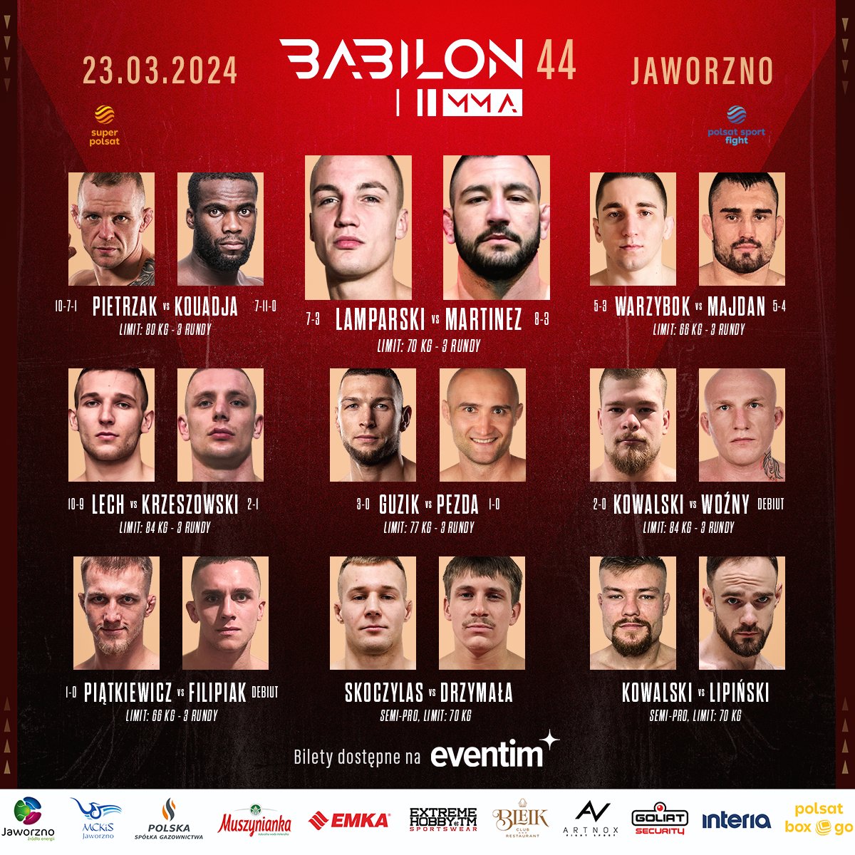 BABILON MMA 44 - KARTA WALK / FIGHTCARD BABILON MMA 44 - KARTA WALK / FIGHTCARD