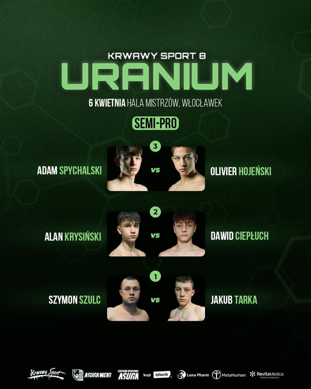 KRWAWY SPORT 8 - karta walk / fight card  KRWAWY SPORT 8 - karta walk / fight card