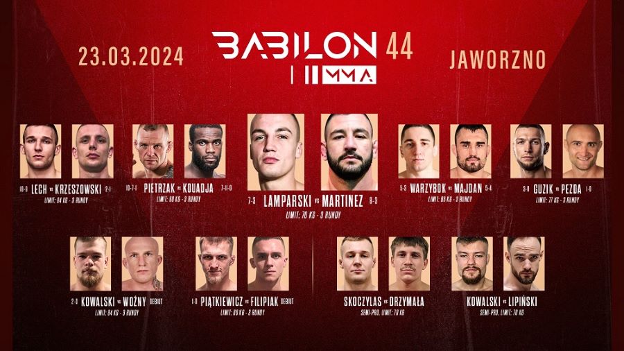 BABILON MMA 44 - KARTA WALK / FIGHTCARD