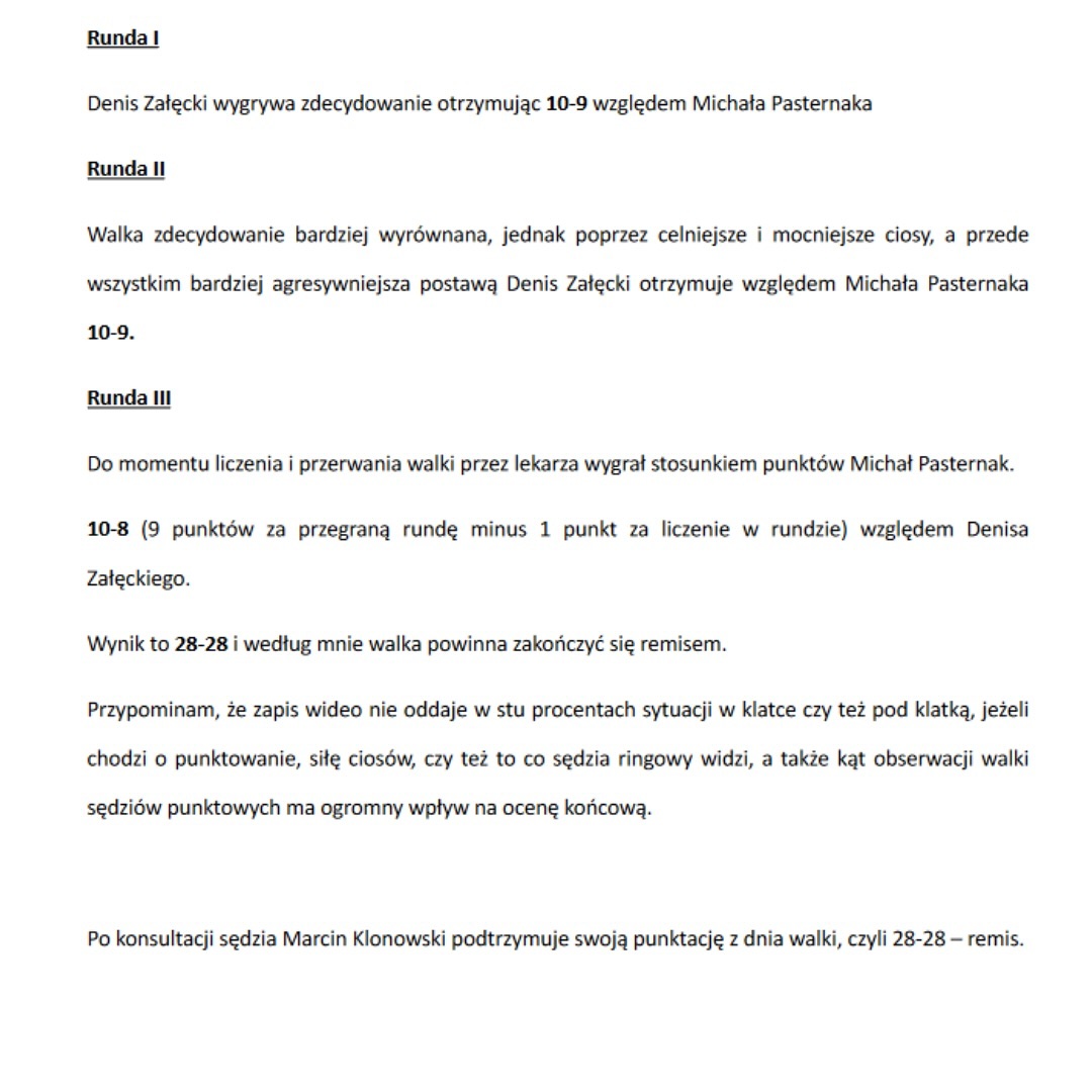 Zmiana werdyktu Załęcki vs Pasternak na Clout MMA 5 Zmiana werdyktu Załęcki vs Pasternak na Clout MMA 5