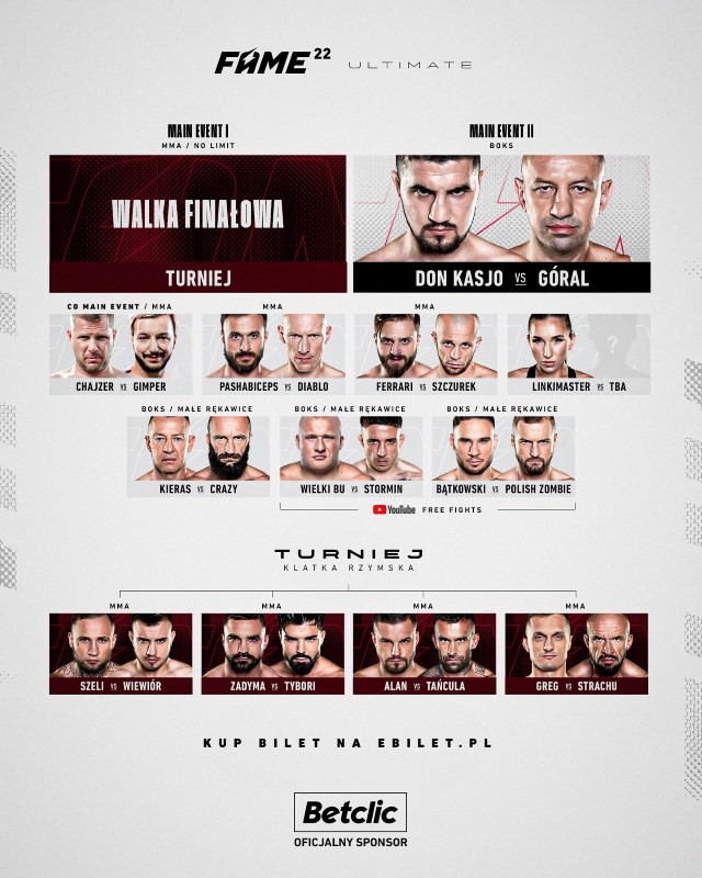 FAME 22 - karta walk / fightcard 
