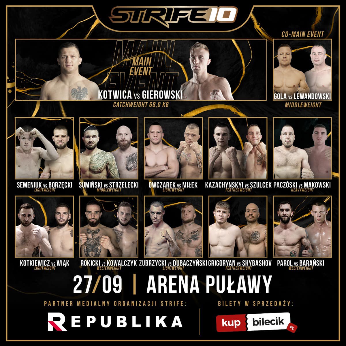 STRIFE 10 - karta walk / fightcard  STRIFE 10 - karta walk / fightcard
