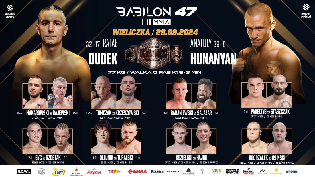 Babilon MMA 47 - karta walk / fightcard