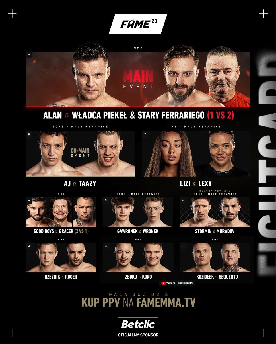 FAME 23 karta walk / fightcard new FAME 23 karta walk / fightcard new